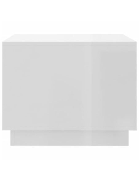 Tavolino da Salotto Bianco Lucido 55x55x43 cm in Truciolato