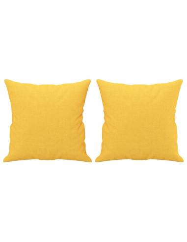 Cuscini Decorativi 2 pz Giallo Chiaro 40x40 cm in Tessuto