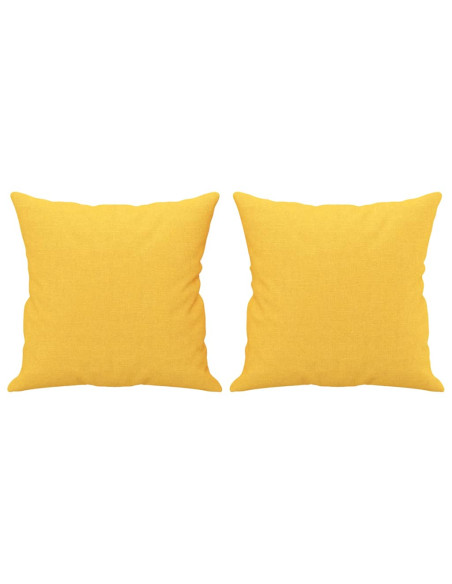 Cuscini Decorativi 2 pz Giallo Chiaro 40x40 cm in Tessuto