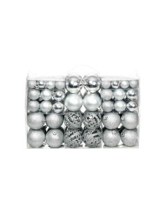 Set Palline di Natale 100 pz 3/4/6 cm Argento