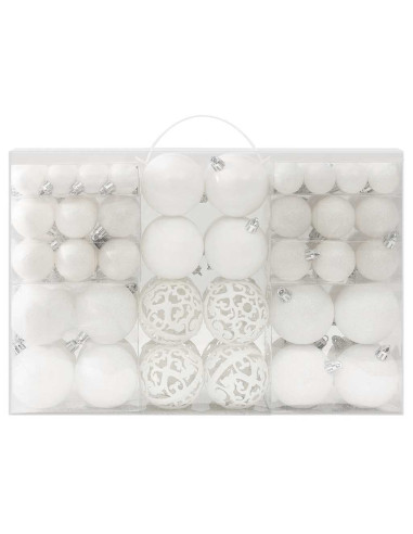 Set Palline di Natale 100 pz Bianco