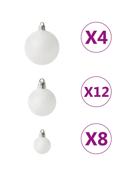 Set Palline di Natale 100 pz Bianco