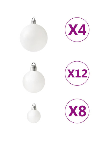 Set Palline di Natale 100 pz Bianco
