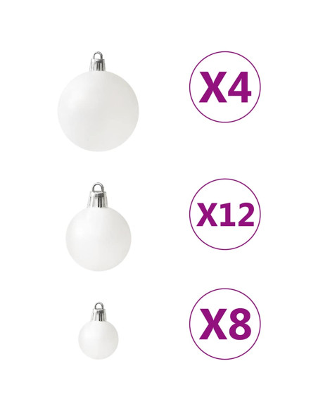 Set Palline di Natale 100 pz Bianco