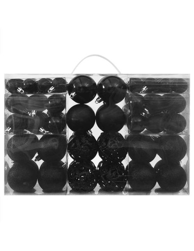 Set Palline di Natale 100 pz Nero