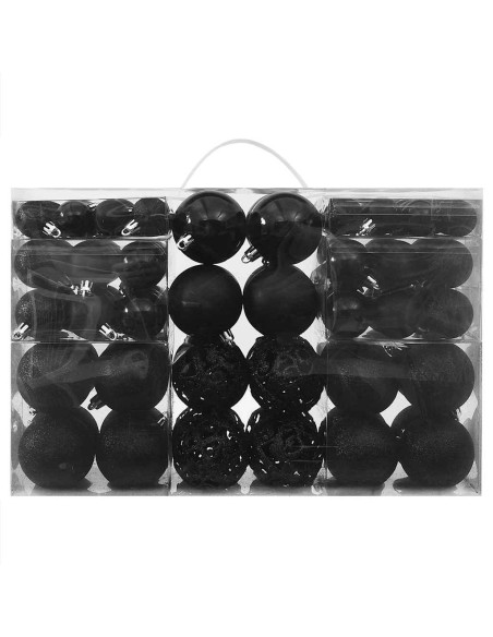 Set Palline di Natale 100 pz Nero