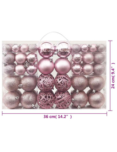 Set Palline di Natale 100 pz Rosa