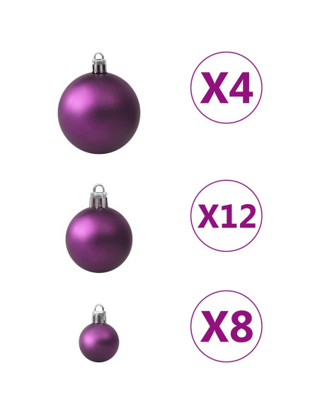 Set Palline di Natale 100 pz Viola