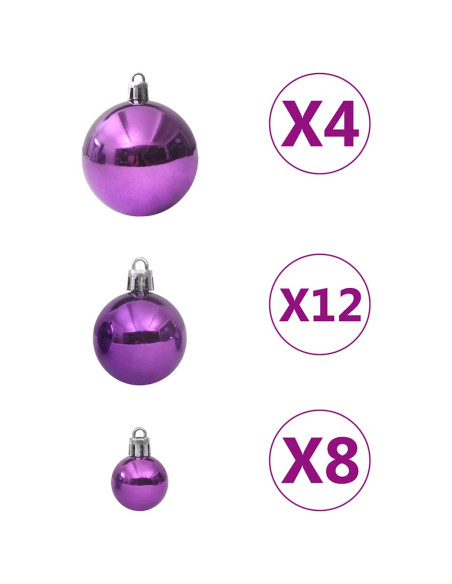 Set Palline di Natale 100 pz Viola