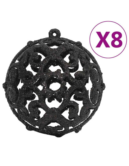 Set Palline di Natale 111 pz Nero in Polistirene
