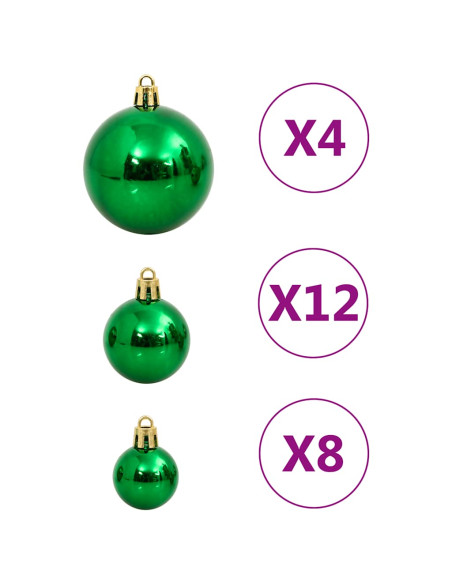 Set Palline di Natale 112 pz Rosso / Verde / Oro in Polistirene