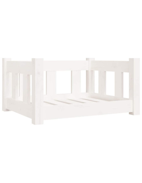 Cuccia per Cani Bianca 55,5x45,5x28cm in Legno Massello di Pino