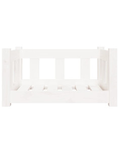 Cuccia per Cani Bianca 55,5x45,5x28cm in Legno Massello di Pino 2