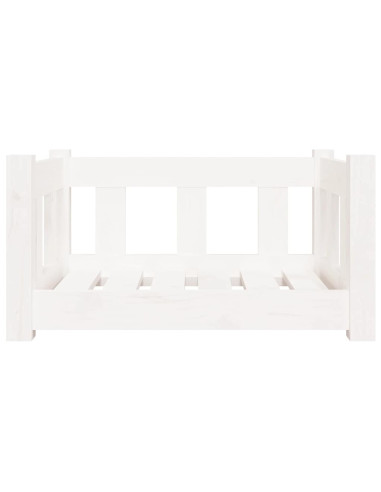 Cuccia per Cani Bianca 55,5x45,5x28cm in Legno Massello di Pino