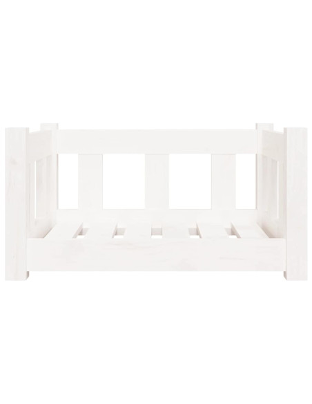 Cuccia per Cani Bianca 55,5x45,5x28cm in Legno Massello di Pino