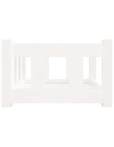 Cuccia per Cani Bianca 55,5x45,5x28cm in Legno Massello di Pino