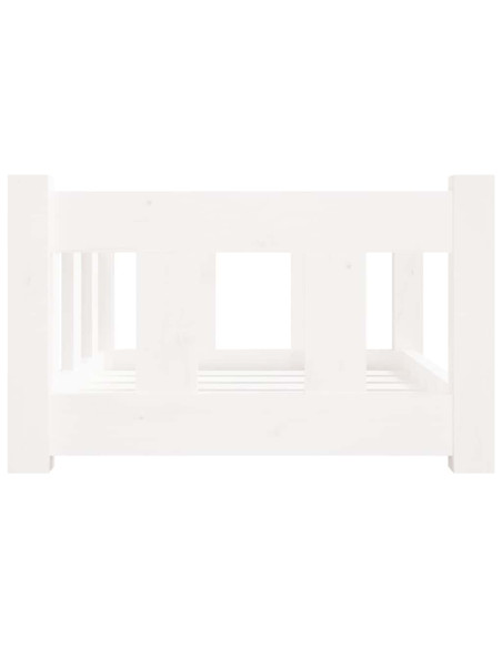 Cuccia per Cani Bianca 55,5x45,5x28cm in Legno Massello di Pino