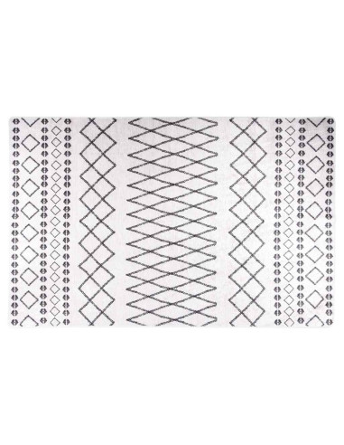 Tappeto Lavabile 80x150 cm Nero e Bianco Antiscivolo