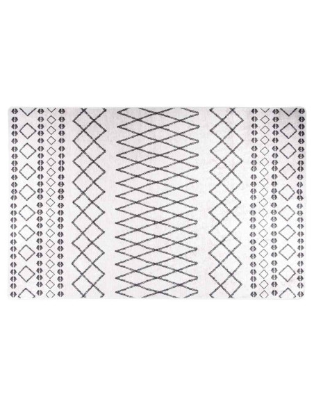 Tappeto Lavabile 80x150 cm Nero e Bianco Antiscivolo