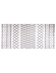 Tappeto Lavabile 80x300 cm Nero e Bianco Antiscivolo