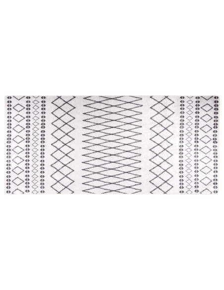 Tappeto Lavabile 80x300 cm Nero e Bianco Antiscivolo