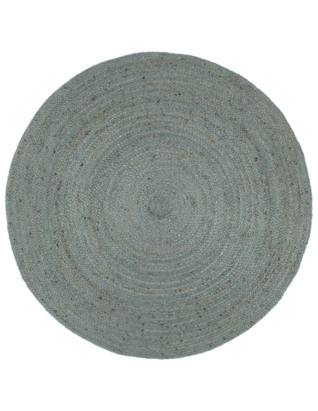 Tappeto Lavorato a Mano in Juta Rotondo 180 cm Verde Oliva