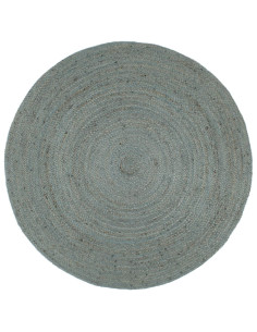 Tappeto Lavorato a Mano in Juta Rotondo 210 cm Verde Oliva