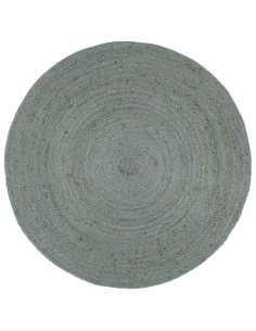 Tappeto Lavorato a Mano in Juta Rotondo 240 cm Verde Oliva
