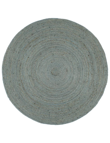 Tappeto Lavorato a Mano in Juta Rotondo 240 cm Verde Oliva