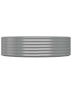 Letto Giardino Acciaio Verniciato a Polvere 140x140x36cm Grigio 2