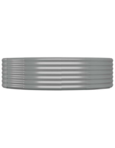 Letto Giardino Acciaio Verniciato a Polvere 140x140x36cm Grigio