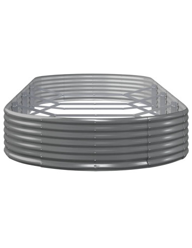 Letto Giardino Acciaio Verniciato a Polvere 373x140x36cm Grigio