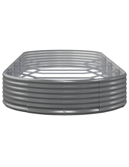 Letto Giardino Acciaio Verniciato a Polvere 373x140x36cm Grigio