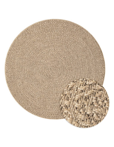 Tappeto ZIZUR Ø 200 cm Aspetto Iuta per Interni ed Esterni