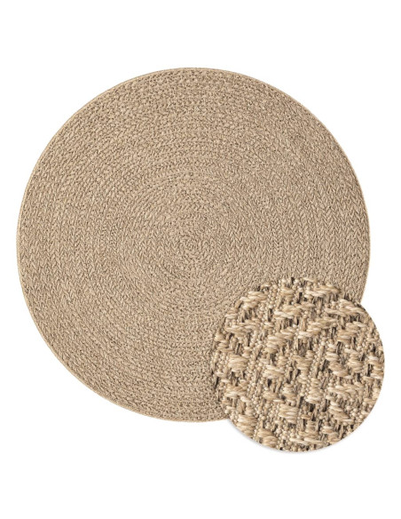 Tappeto ZIZUR Ø 200 cm Aspetto Iuta per Interni ed Esterni