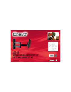 SUPPORTO TV BRAVO DA "LCD10" 23"-40", MAX Kg 20, ATTACCO MAX 20x20cm ORIENTABILE -10°/+15° 2