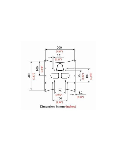 SUPPORTO TV BRAVO DA "LCD10" 23"-40", MAX Kg 20, ATTACCO MAX 20x20cm ORIENTABILE -10°/+15°