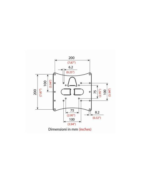 SUPPORTO TV BRAVO DA "LCD10" 23"-40", MAX Kg 20, ATTACCO MAX 20x20cm ORIENTABILE -10°/+15°