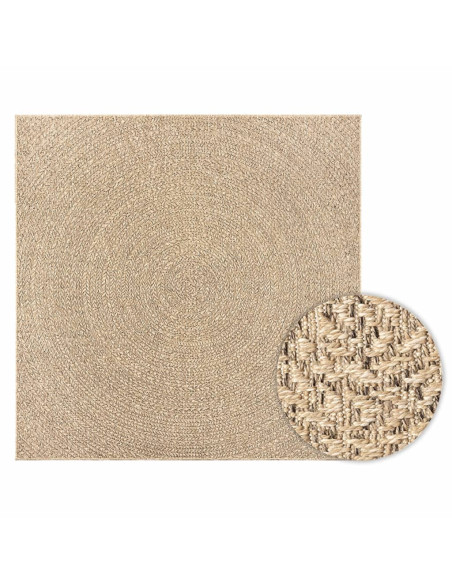 Tappeto ZIZUR 200x200 cm Aspetto Iuta per Interni ed Esterni