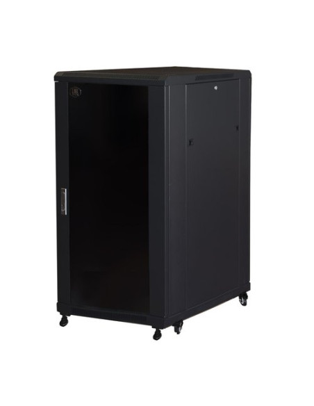 RACK LINK 19'' ARMADIO 22 UNITA'  (A)1166x (L)600x(P)800mm COLORE NERO PORTA VETRO LK1922U68N