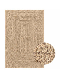 Tappeto ZIZUR Beige 120x120 cm Aspetto Iuta Interni ed Esterni