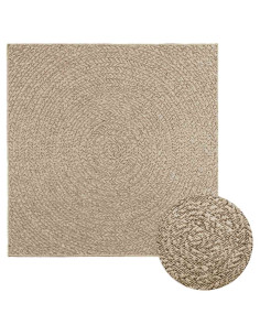 Tappeto ZIZUR Beige 120x120 cm Aspetto Iuta Interni ed Esterni