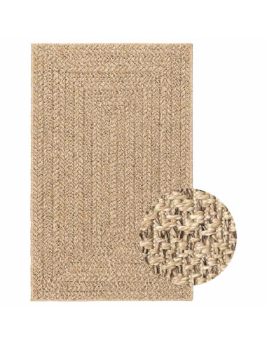 Tappeto ZIZUR Beige 160x230 cm Aspetto Iuta Interni ed Esterni