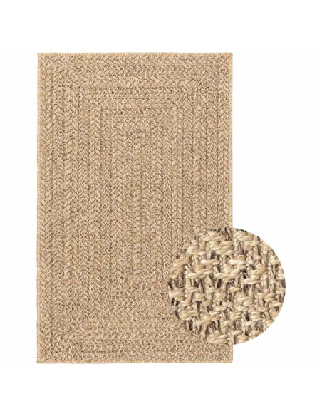 Tappeto ZIZUR Beige 160x230 cm Aspetto Iuta Interni ed Esterni