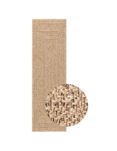 Tappeto ZIZUR Beige 200x200 cm Aspetto Iuta Interni ed Esterni