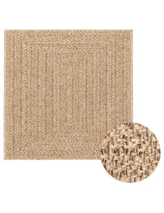 Tappeto ZIZUR Beige 240x240 cm Aspetto Iuta Interni ed Esterni
