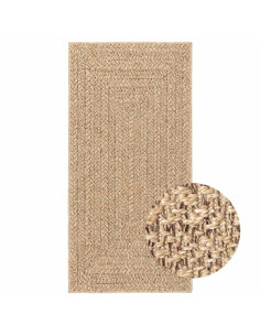 Tappeto ZIZUR Beige 60x110 cm Aspetto Iuta Interni ed Esterni