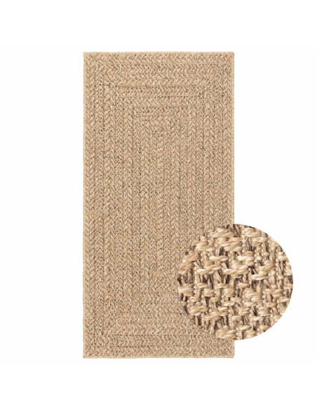 Tappeto ZIZUR Beige 60x110 cm Aspetto Iuta Interni ed Esterni