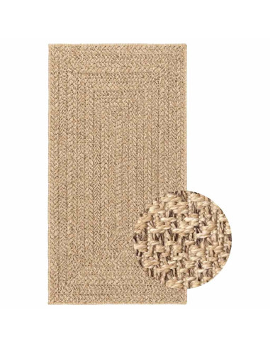 Tappeto ZIZUR Beige 80x150 cm Aspetto Iuta Interni ed Esterni