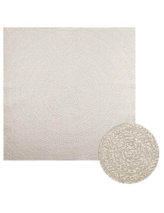 Tappeto ZIZUR Crema 200x200 cm Aspetto Iuta Interni ed Esterni